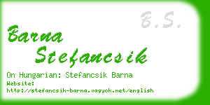 barna stefancsik business card